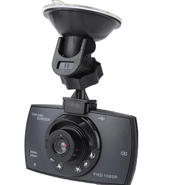 Front of the dash camera fitted to the suction-cup holder